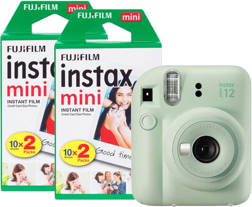 Fujifilm Instax Mini 12 Appareil Photo instantané avec Pack de 40 pellicules Vert Menthe