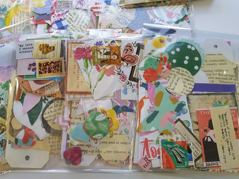 50 Pce Junk Journal Paper Pack Ephemera Pack Scrap Paper Collage Kit Art Journaling Paper Pack Scrapbooking Card Making Destash