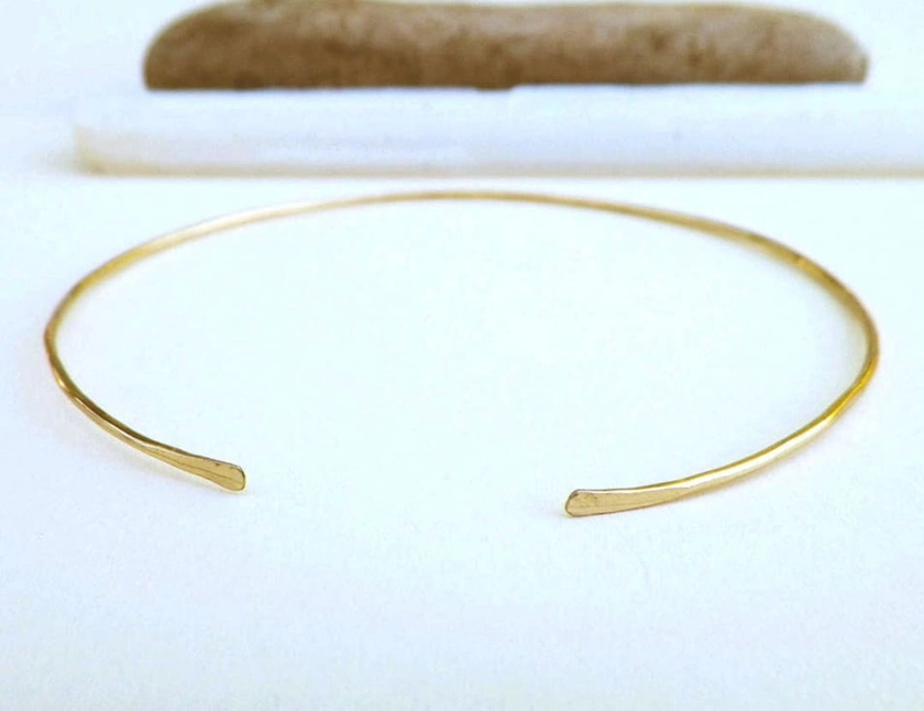 Dainty gold bracelet, thin gold cuff, minimalist jewelry, layering jewelry, gift for her, delicate bracelet, rose gold cuff, bridesmaid gift