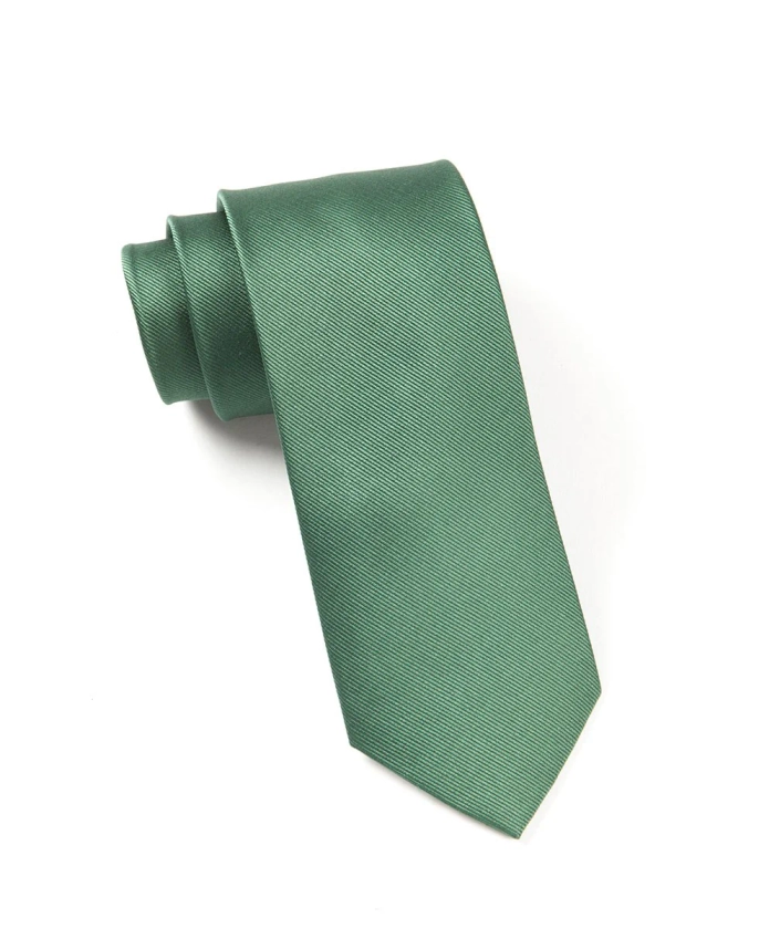 Grosgrain Solid Eucalyptus Tie | Silk Ties | Tie Bar