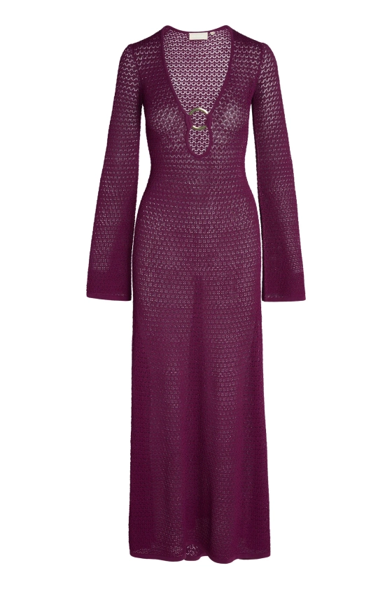 Montego Dress - Eggplant Lace Crochet