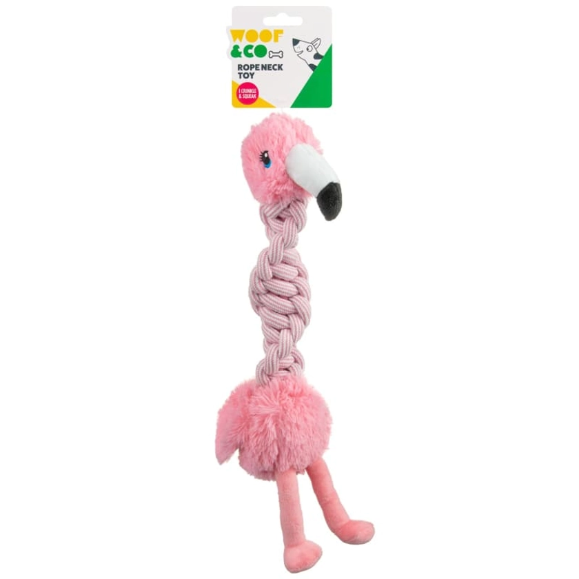 Rope Neck Dog Toy - Flamingo
