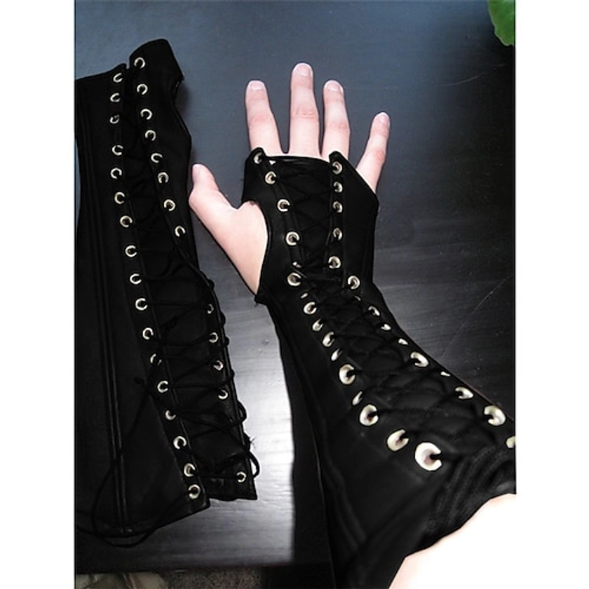 Wristband Gloves Medieval Retro Vintage Punk & Gothic 17th Century Masquerade Long Gloves Men's Women's Costume Vintage Cosplay Party Gloves Masquerade 2024 - $25.99