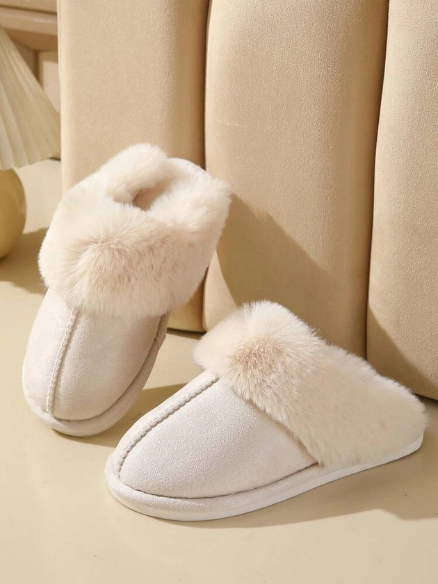 Nouvelles pantoufles épaisses en peluche pour hommes et femmes, chaussons d'intérieur avec bout fermé, chauds, confortables, antidérapants et à la mode