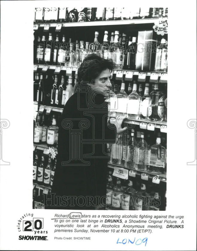 1996 Press Photo Actor Richard Lewis in Drunks