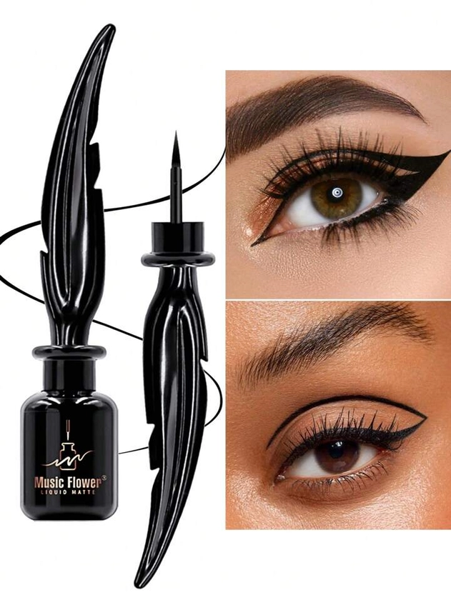 1pc Liquid Matte Waterproof Eyeliner With Feather Design Handle