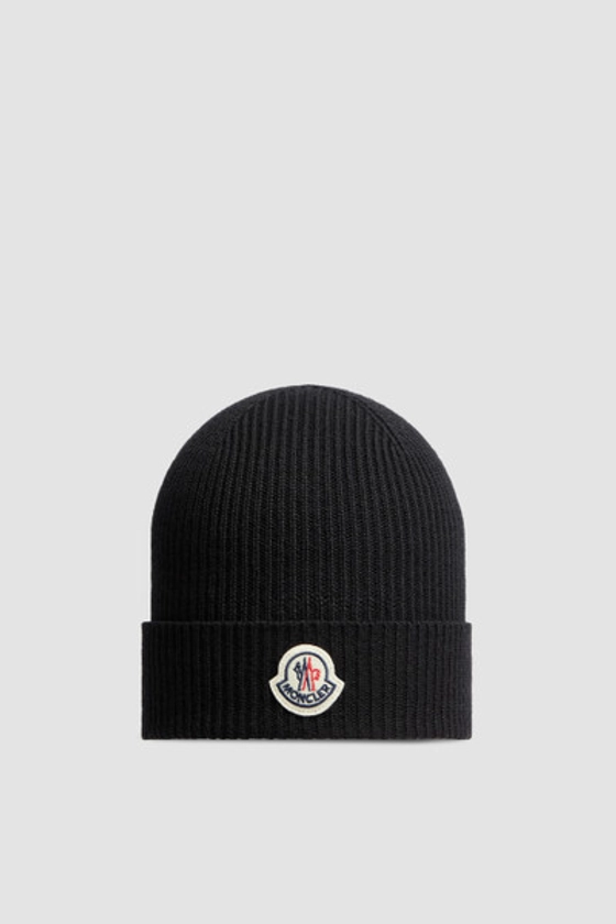 Beanie aus Wolle Schwarz - Mützen & Beanies für Herren | Moncler DE