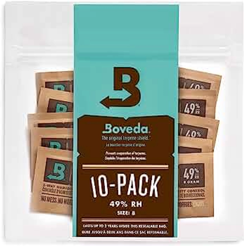 Boveda 49% Two-Way Humidity Control Packs for Music Bows & Small Woodwinds – Size 8 – 10 Pack – Moisture Absorbers for Small Instrument Cases – Humidifier Packs – Hydration Packets in Resealable Bag