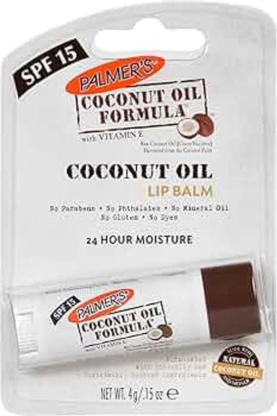 Palmer's Coconut Oil Formula Coconut Oil Lip Balm SPF 15, 4g, White, (Pack of 1)