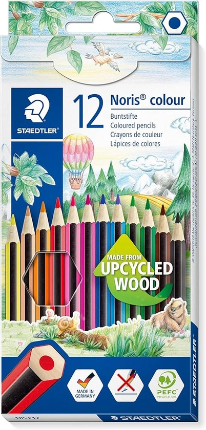 STAEDTLER 185 C12 Noris Colour Colouring Pencils - 12 Assorted Colours (Pack of 12 Pencils)