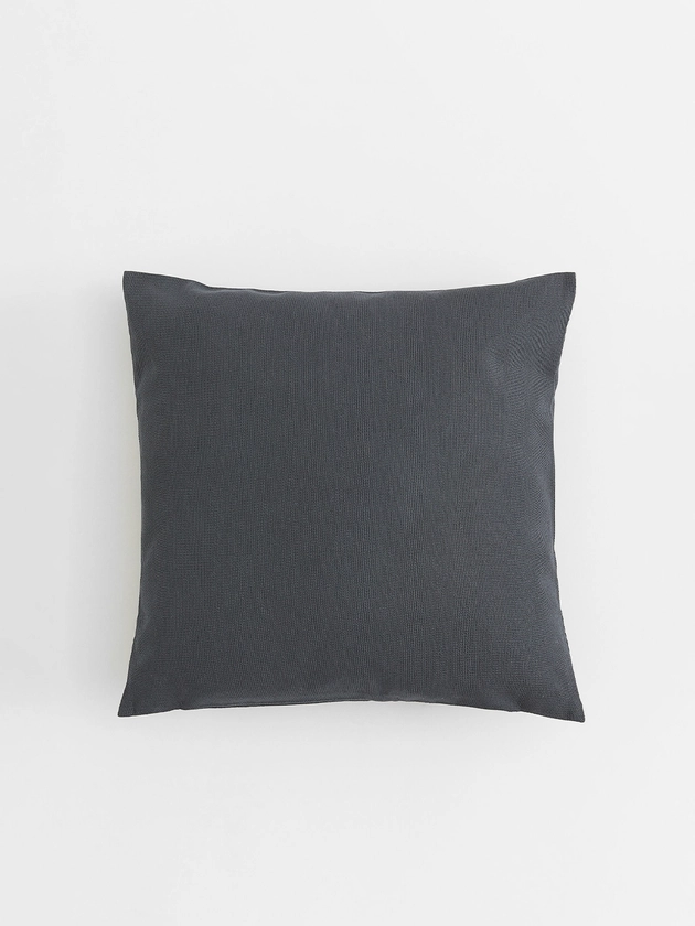 H&M Grey Solid Cotton Canvas Cushion Cover