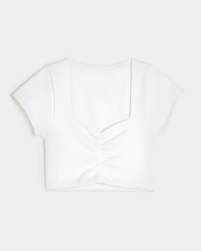 Women's Gilly Hicks Ribbed Seamless Fabric Cinched Top | Women's Tops | HollisterCo.com
