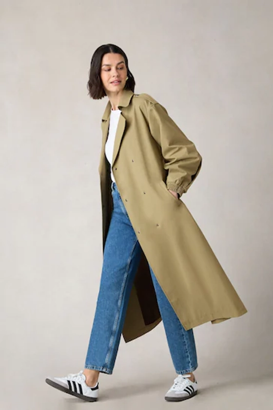 Ro&Zo Green Petite Petite Trench Coat