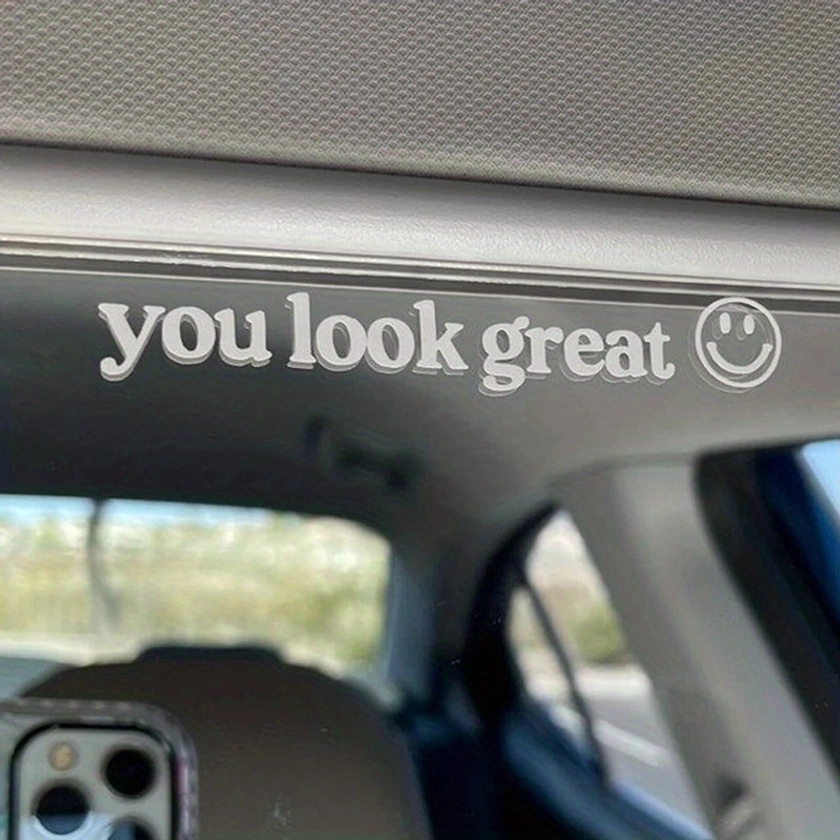 Car Mirror Makeup Mirror Decals Look Great - Temu Canada