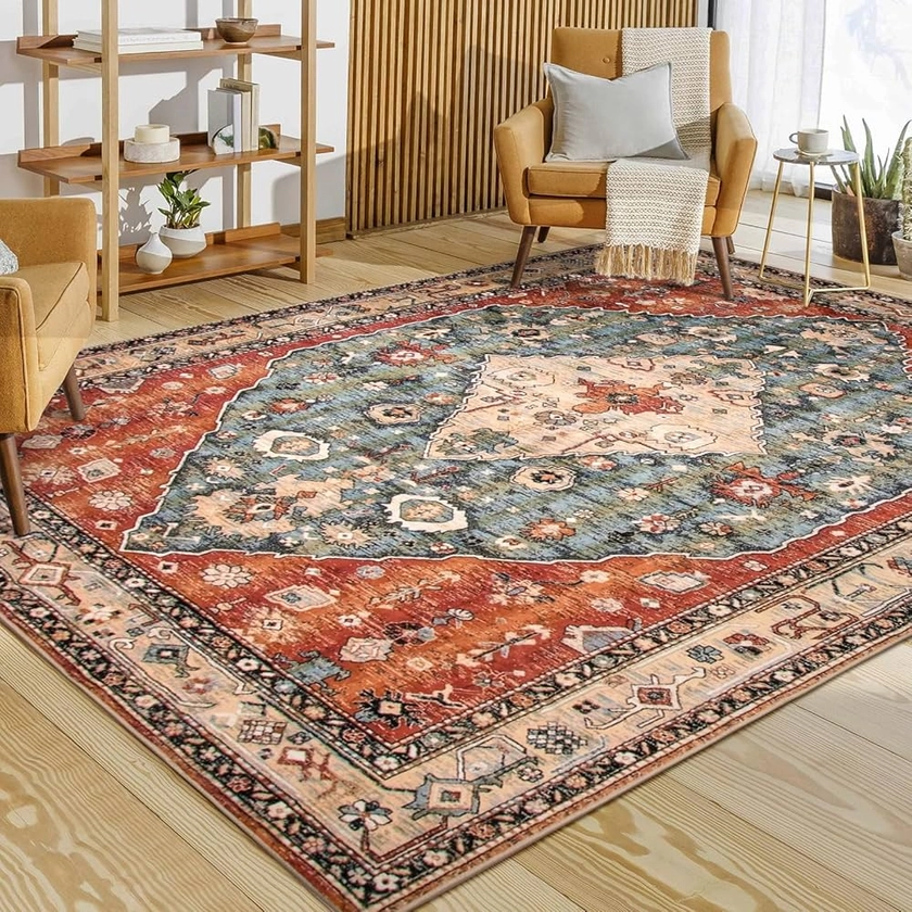 Soft Boho Area Rug - 250 * 200cm Non-Slip Washable Carpet,Floor Rugs for Living Room/Bedroom/Dining/Office, Gradient Colour Design