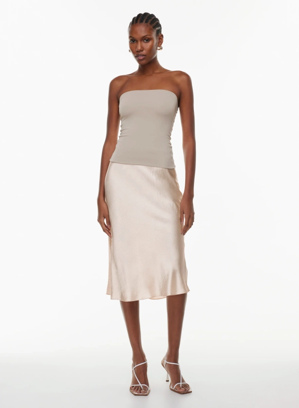 SLIP SATIN MIDI SKIRT