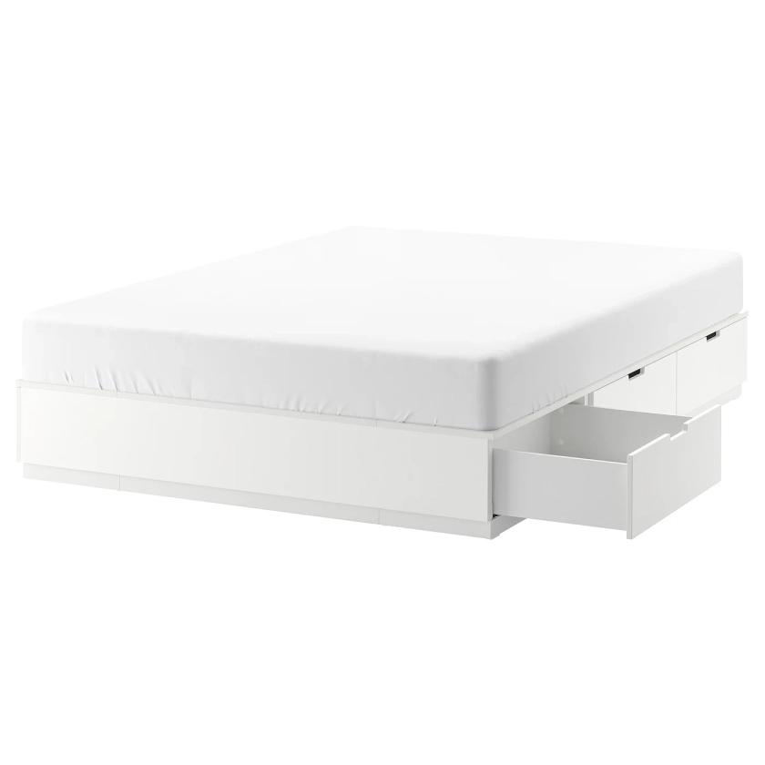 NORDLI Cadre lit avec rangement, blanc, 140x200 cm - IKEA