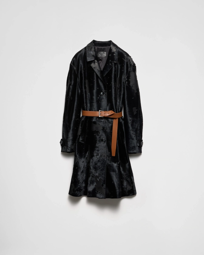 Manteau En Cuir Noir | PRADA