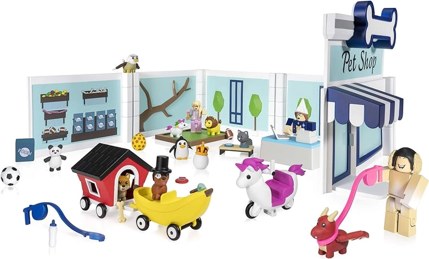 Amazon.com: Roblox Celebrity Collection - Adopt Me: Pet Store Deluxe Playset [Includes Exclusive Virtual Item] : Toys & Games