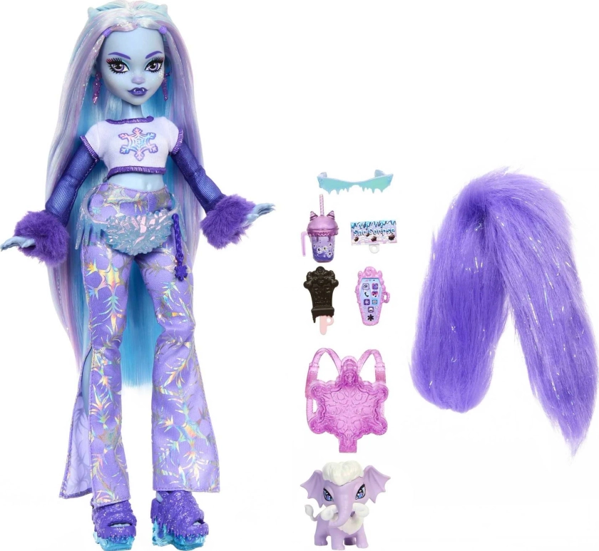 Monster High Abbey Bominable Yeti Fashion Doll with Pet Mammoth and Themed Accessories, Collectible