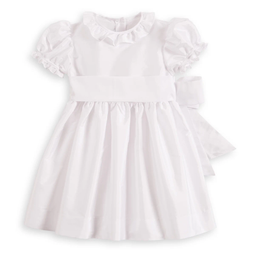 Worthington Dress -- White w/ White Sash