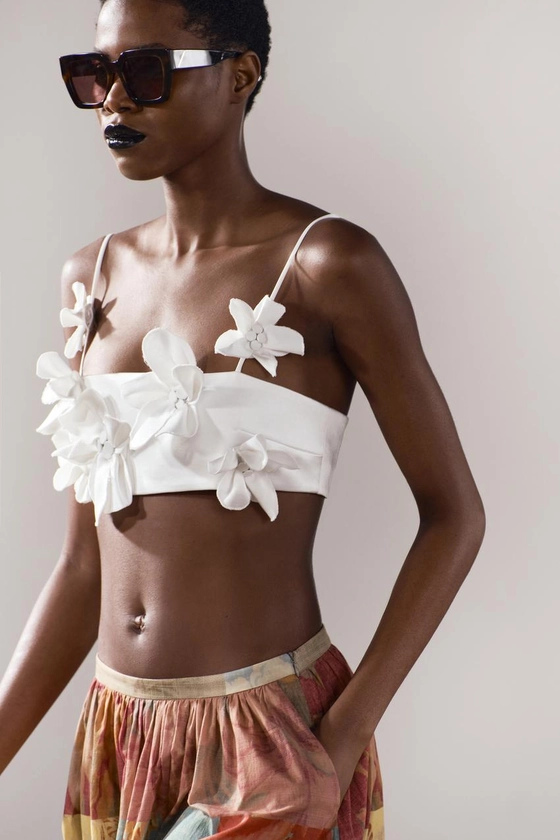 FLORAL CROPPED TOP ZW COLLECTION
