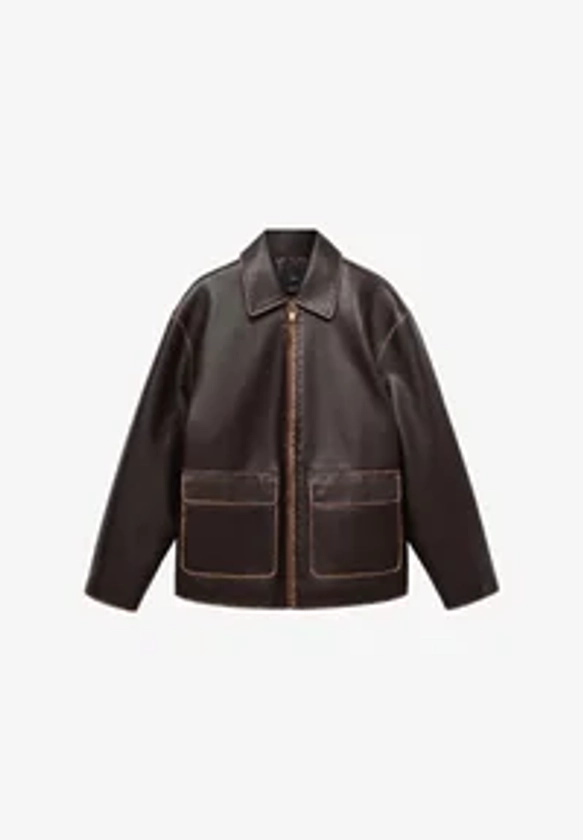 PALERMO - Faux leather jacket - brown