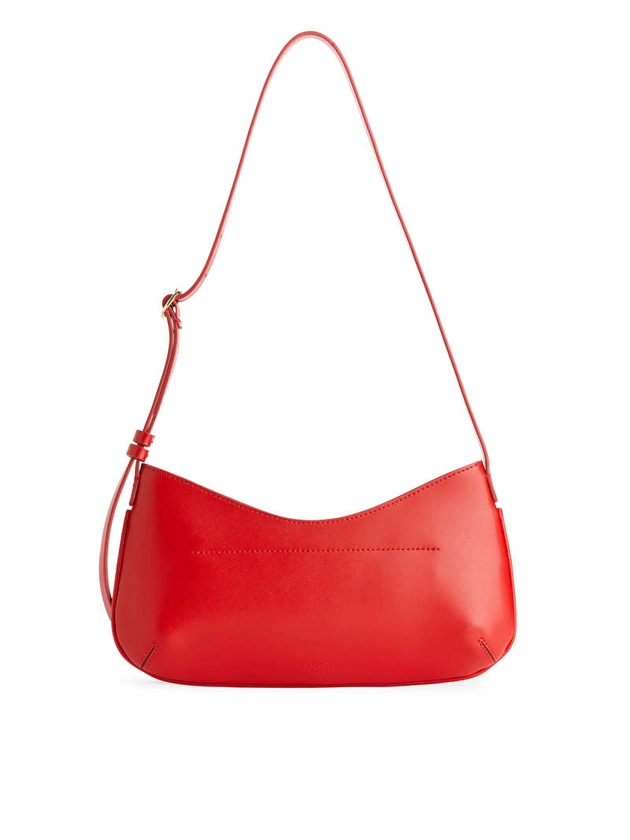 Leather Shoulder Bag - Red - ARKET GB