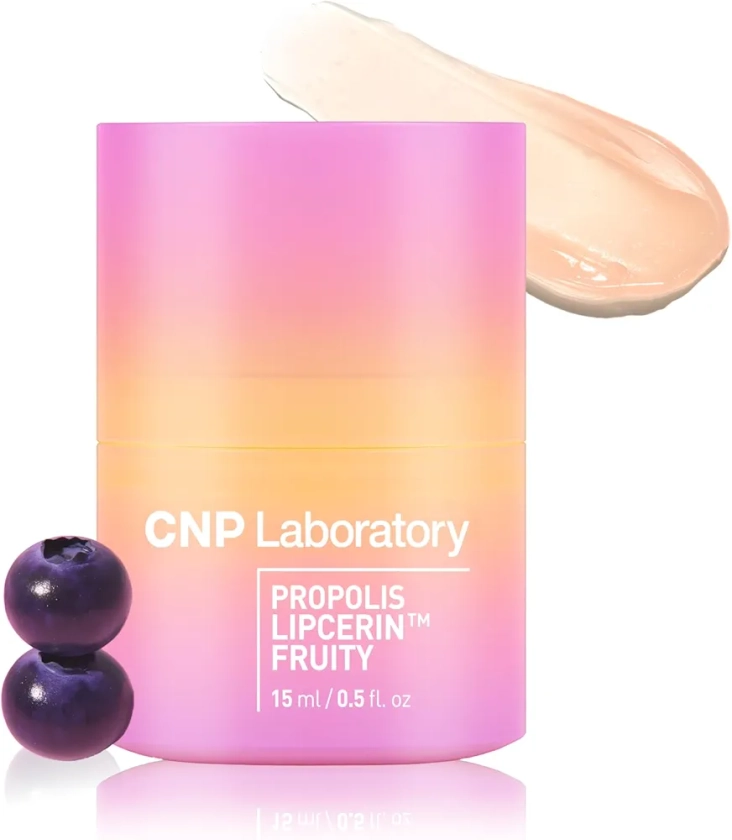 CNP Honey Lip Balm Fruity (0.5 fl.oz) - Propolis Lipcerin™ Berry Flavor Lip Butter, Hydrating Overnight Manuka Lip Plumper & Mask, 12hrs Long-lasting Moisture, Gentle Exfoliation, Korean Skin Care