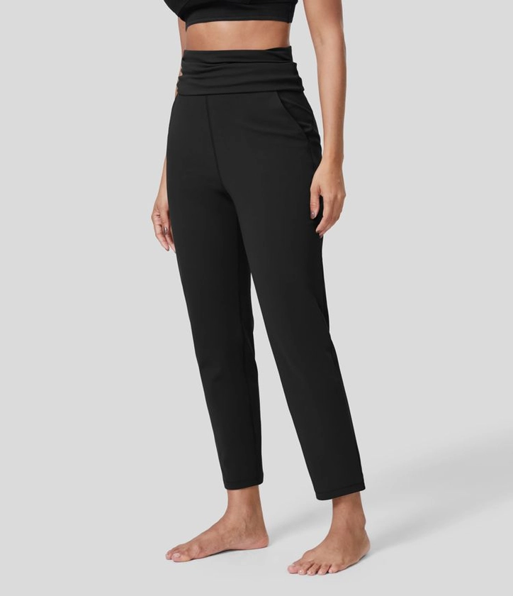 Women’s Softlyzero™ Eco Super High Waisted Foldover Ruched Side Pocket Yoga Pants - Halara 