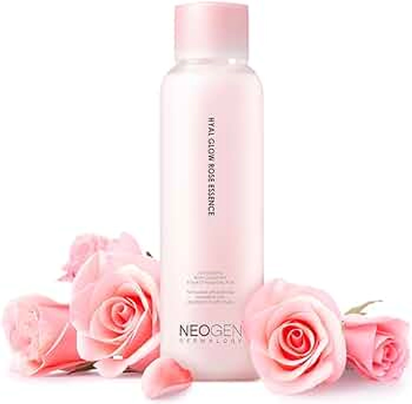 DERMALOGY by NEOGEN Hyal Glow Rose Essence - Hydrating Essence with 74% of Damask Rose Water Damask Rose Flower Oil & Damask Rose Extract 160ml / 5.41 oz