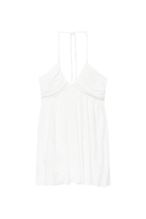 Robe courte blanche - pull&bear