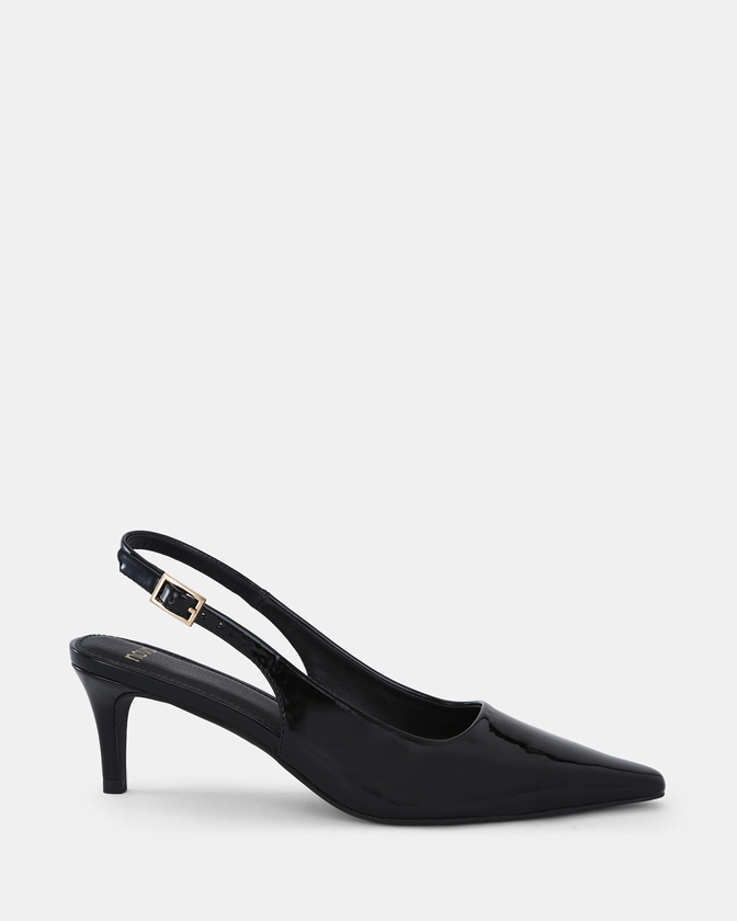ILATIA Black Patent Closed Toe Heels | Buy Women's HEELS Online | Novo Shoes NZ