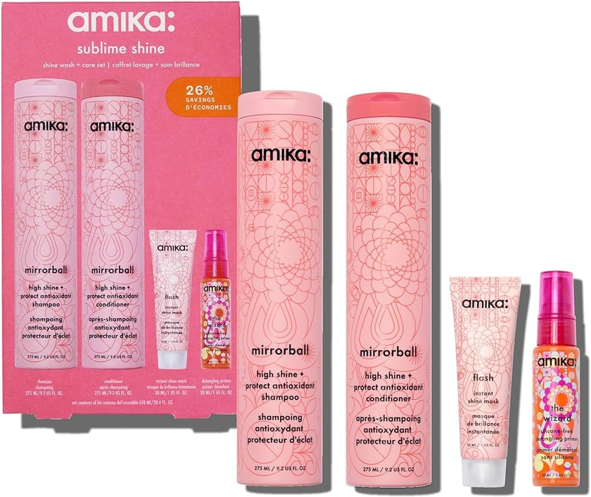 amika sublime shine wash + care set