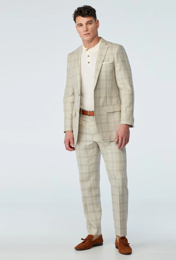 Men's Custom Suits - Outwell Plaid Sand Suit | INDOCHINO