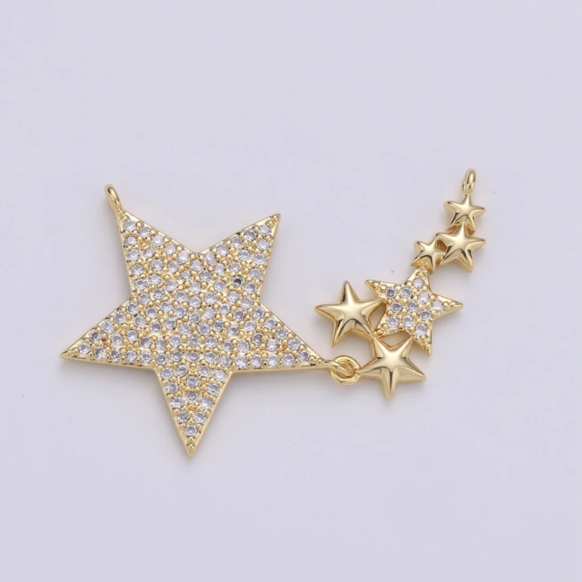 1pc 24k Gold Micro Pave Star Charm, Twinkle Little Star Pendant Charm, Charm, for DIY Necklace Component - Etsy