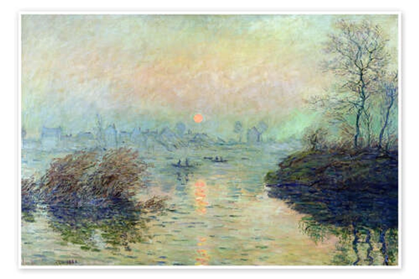 Claude Monet - Soleil couchant sur la Seine à Lavacourt, effet d'hiver