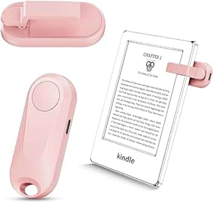 K2 RF Remote Control Page Turner for Kindle Paperwhite Accessories Ipad Reading Kobo Surface Comics/Novels iPhone Tablets Android Taking Photos Camera Video Recording Remote (Pink)