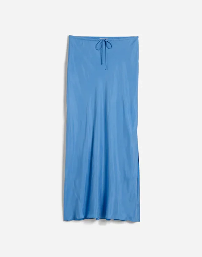 Tie-Waist Maxi Slip Skirt in Cupro Blend