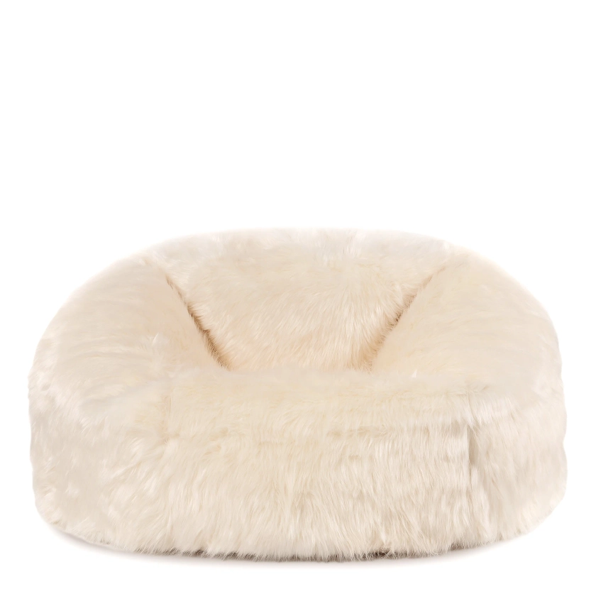 Pouf Icon fausse fourrure beige, salon, chambre, 85x85cm | Leroy Merlin