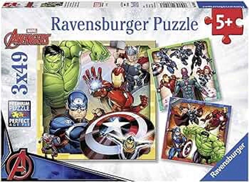 Ravensburger Marvel Avengers Assemble 3 x 49 Piece Jigsaw Puzzles for Kids Age 5 Years Up