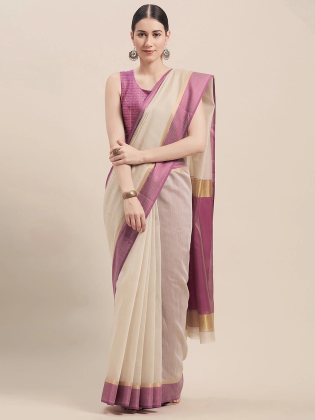 KALINI Zari Pure Cotton Saree