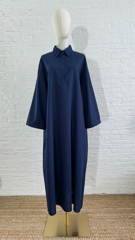 Verona Shirt Dress - Navy Blue