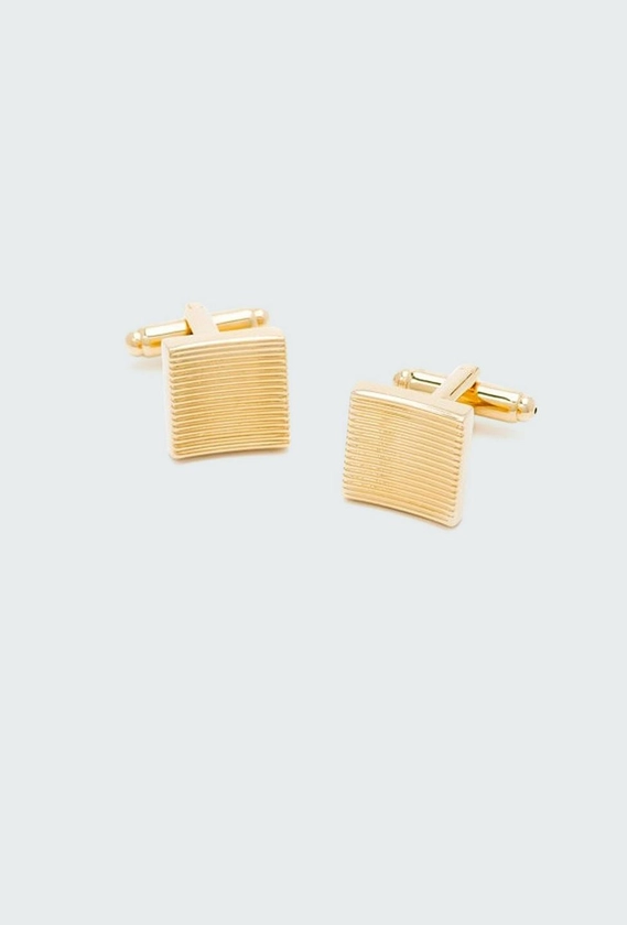 Gold Grooved Cufflinks | INDOCHINO Accessories