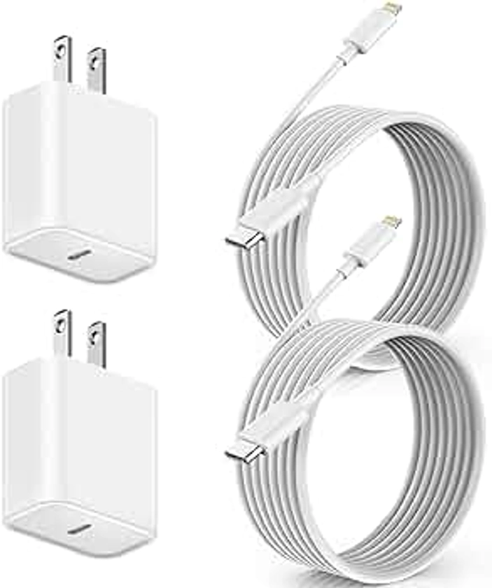 Fast Charger iPhone Cord, Long iPhone Charging Cable Lightning Charger 2Pack PD USB Type C Apple Charger Fast Charging 6FT Apple Cord Lightning Cable for iPhone 14/13/12/11 Pro Max/XR/XS/X/SE2022/iPad