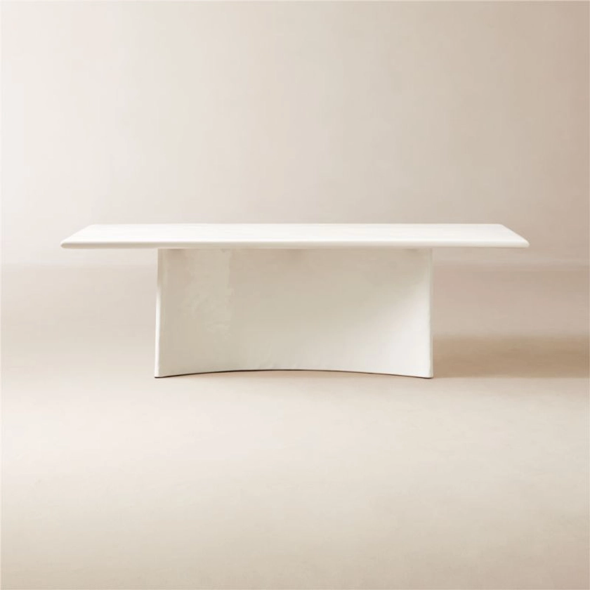 Irie 100" Rectangular White Concrete Dining Table + Reviews | CB2