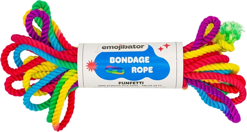 Funfetti Rainbow Rope for Couple | Fun Games | Soft Touch | Made of Sustainable Bamboo Silk | 8 Meters Long | Skin-Friendly