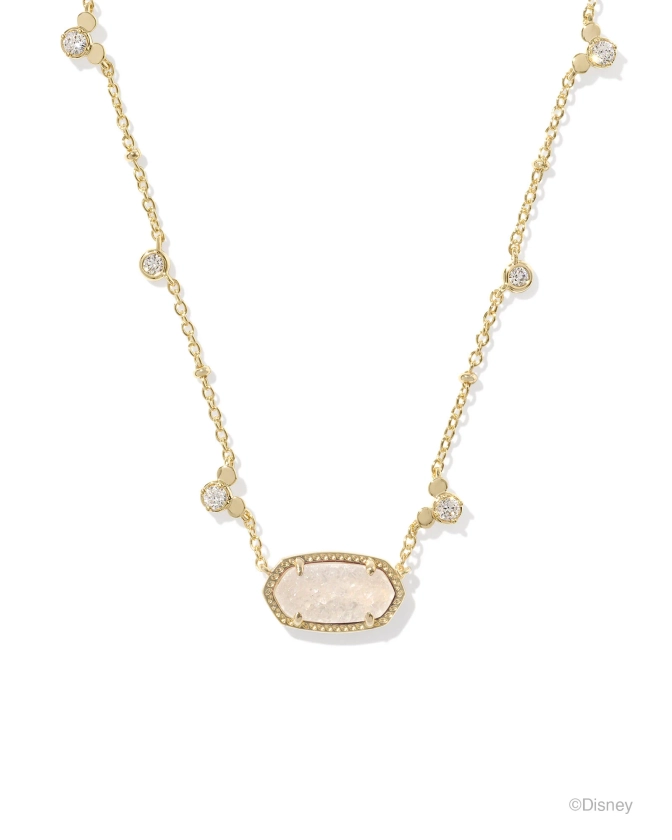 Disney | Kendra Scott Gold Mickey Mouse Elisa Short Pendant Necklace in Iridescent Drusy | Kendra Scott