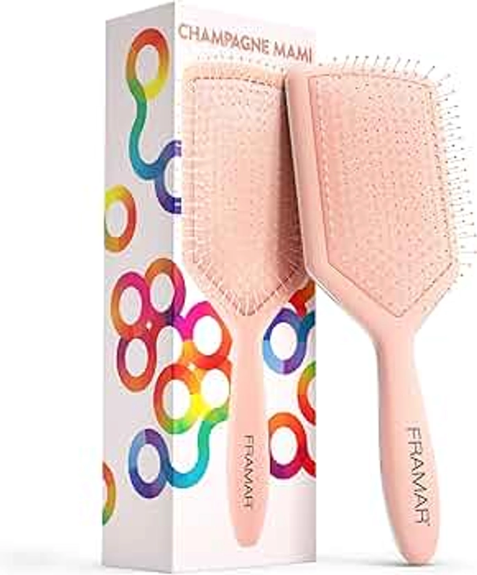 Framar Paddle Brush for Thick Hair – Hairbrushes for Women, Detangle Hair Brush Women, Curly Hair Brush Detangler, Brush for Curly Hair, Detangle Brush Hair, Wet Hair Brush Detangler