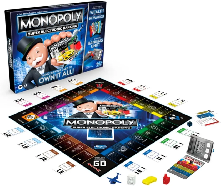 Buy Monopoly Super Electronic Banking Board Game, Cashless Tap Technology, Board Game for Kids Teens and Adults, Strategy Games for Boys & Girls, Birthday Gift for Kids Ages 8+ Online at Low Prices in India - Amazon.in